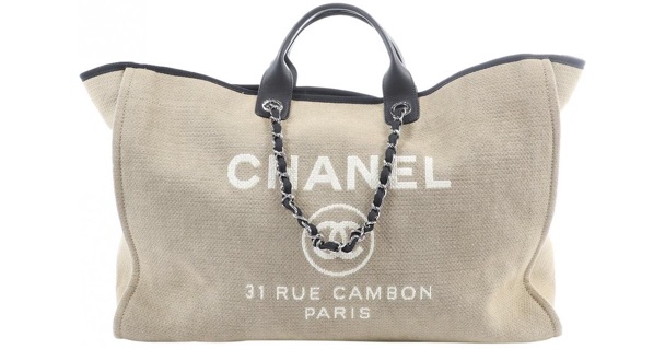 image  1 Chanel DEAUVILLE CLOTH TRAVEL BAG