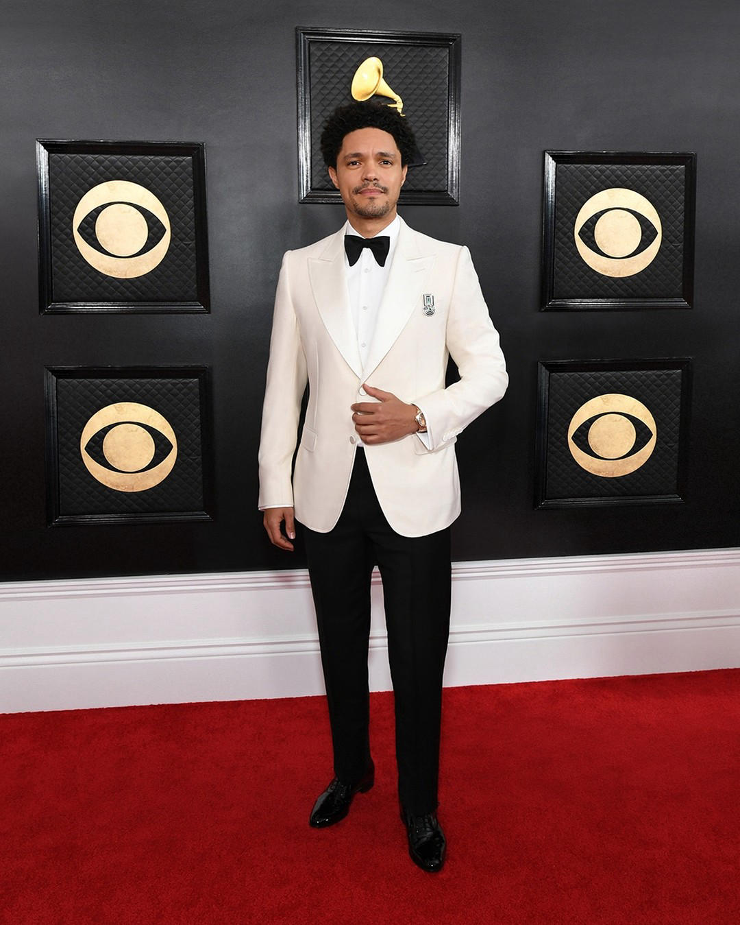 image  1 Host of the 65th Annual GRAMMY Awards, Trevor Noah wore a selection of Gucci Tailoring looks through
